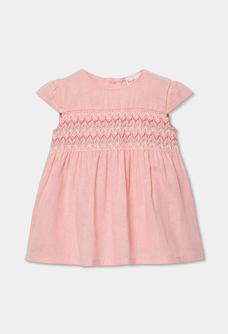 Vestido bebé linho salmão