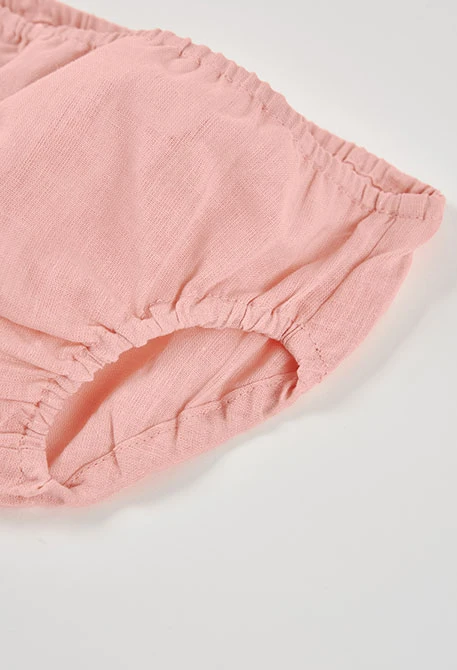 Robe bébé en lin saumon