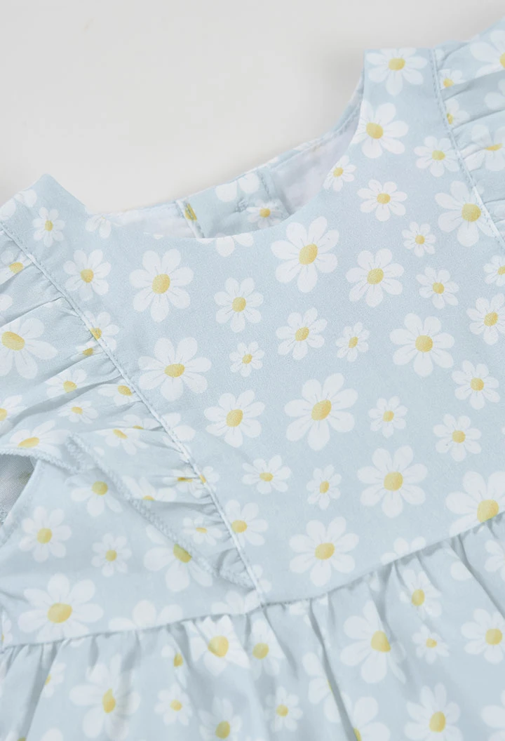 Bedrucktes Popelin-Baby-Kleid mit Blumenmuster