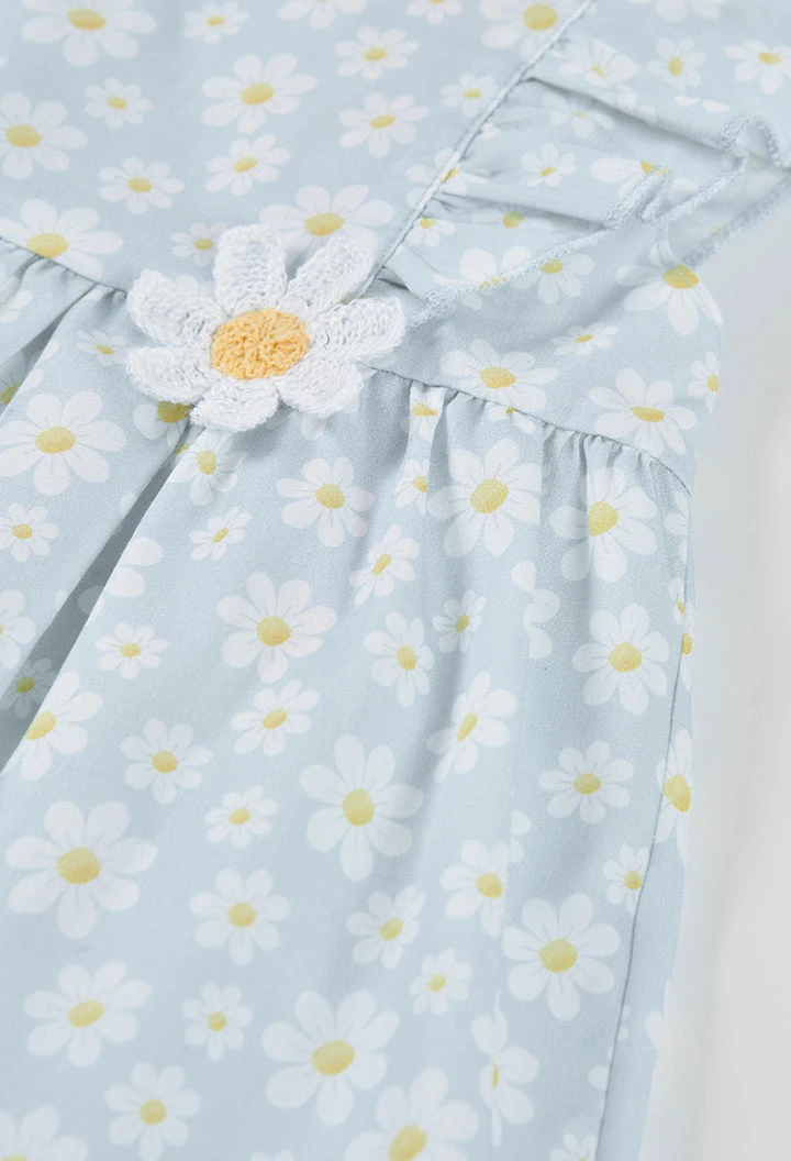 Bedrucktes Popelin-Baby-Kleid mit Blumenmuster