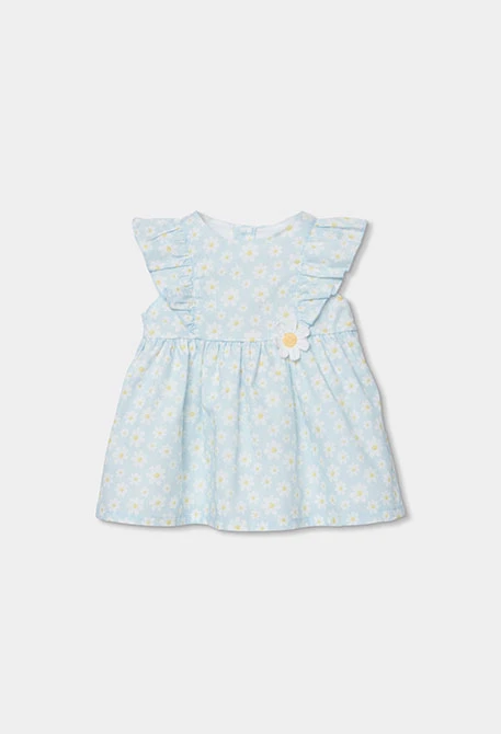 Poplin floral print baby dress