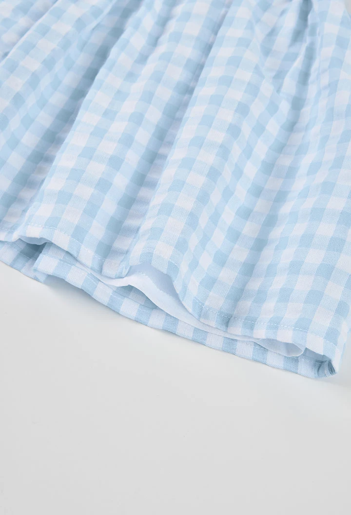 Popeline-Babykleid mit blauem Karomuster