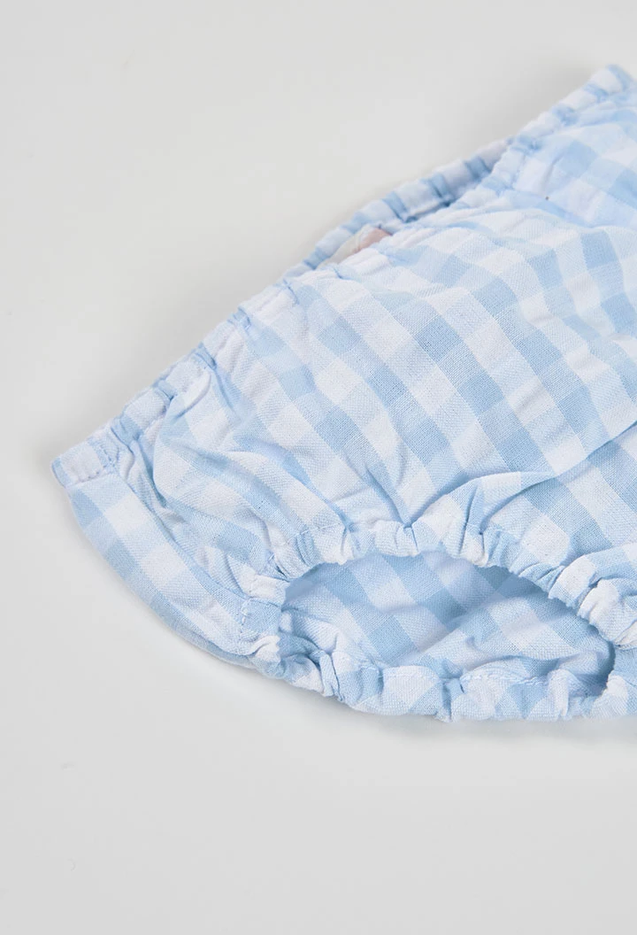 Baby dress blue check poplin
