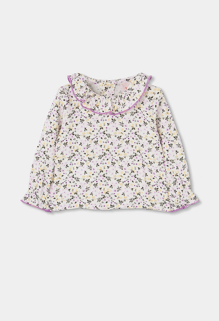Babyset in Lila mit Blumenstickerei