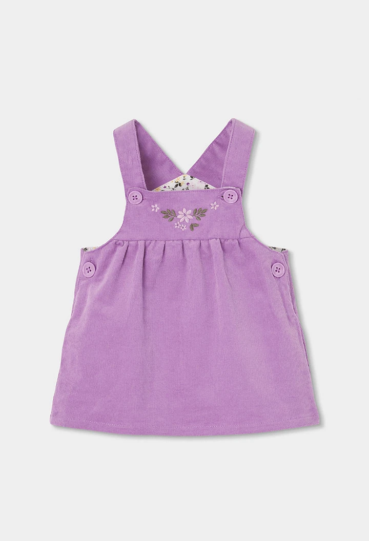 Embroidered floral lilac baby set