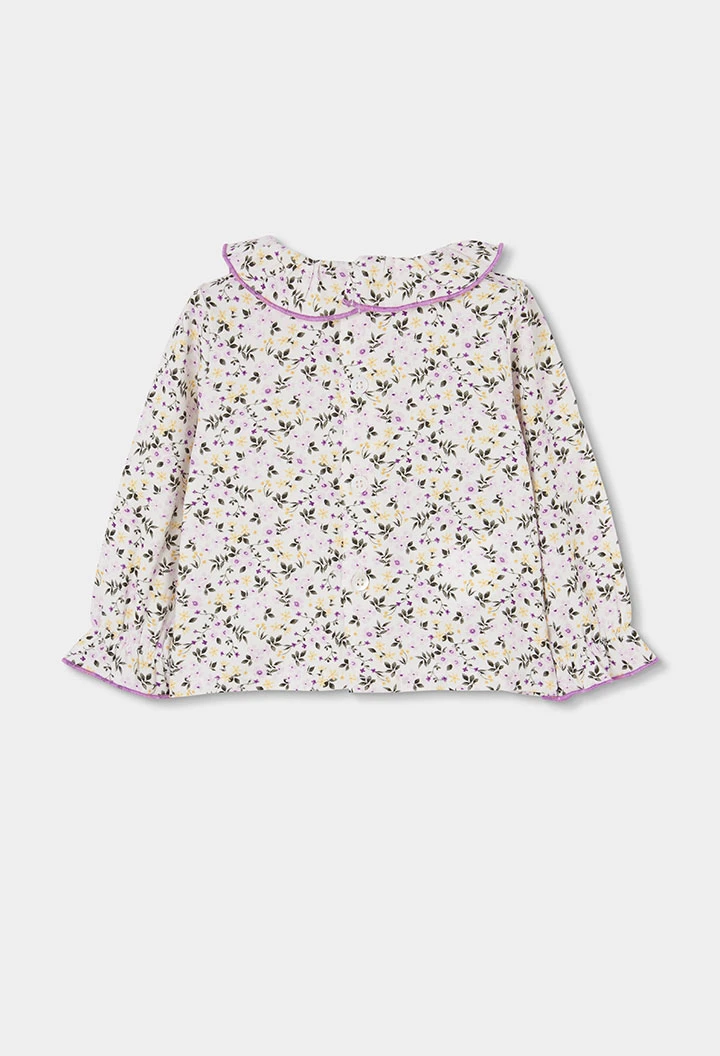 Conjunto bebé lila bordado de flores