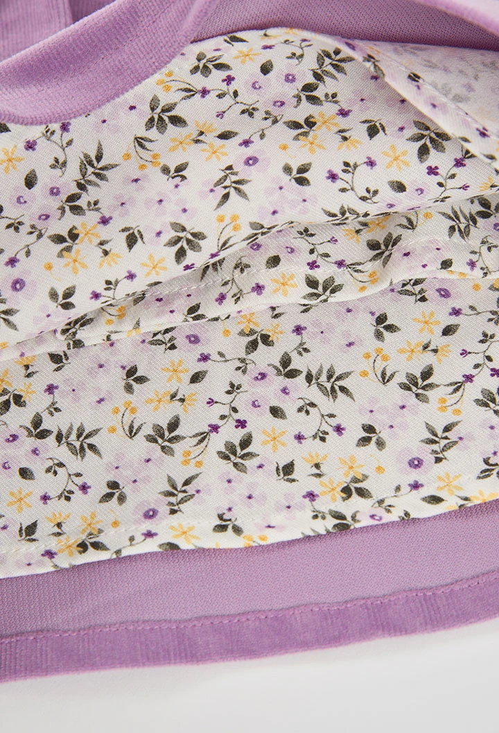 Ensemble bébé lilas brodé de fleurs