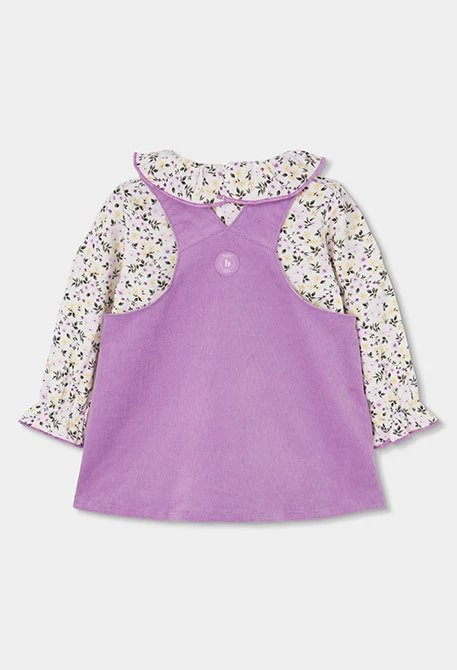 Embroidered floral lilac baby set
