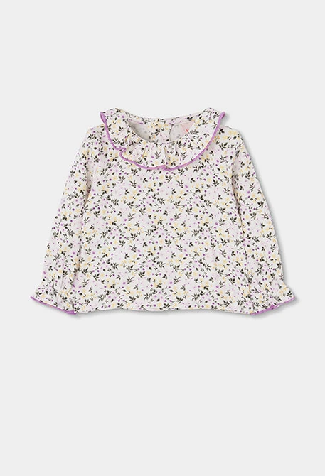 Embroidered floral lilac baby set