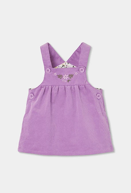 Embroidered floral lilac baby set