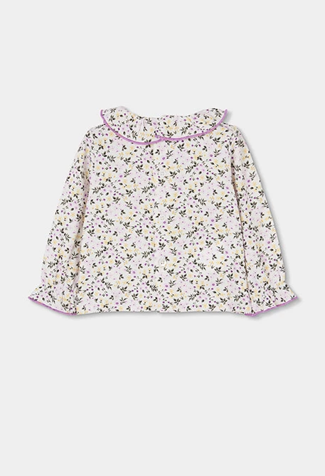 Embroidered floral lilac baby set