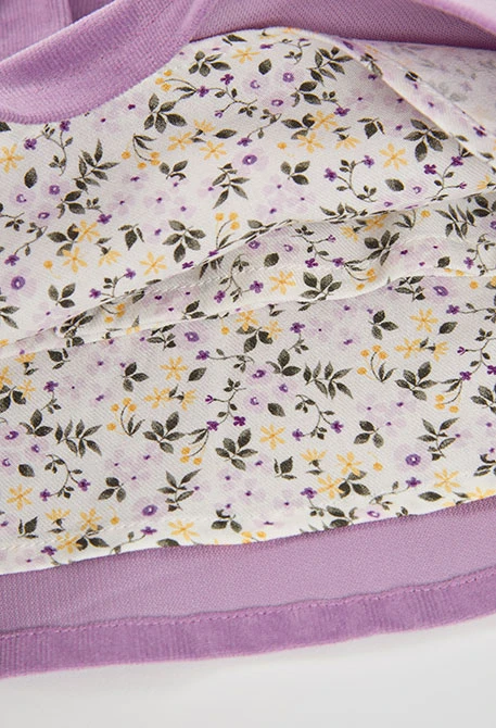 Embroidered floral lilac baby set