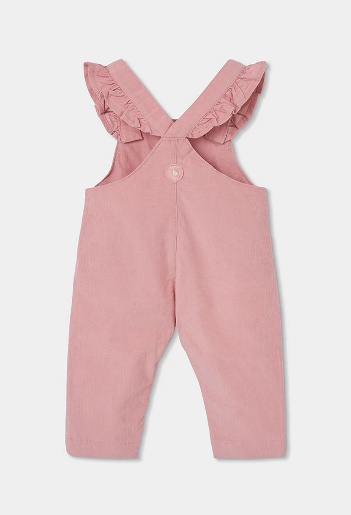 Embroidered strawberry pink baby girl set