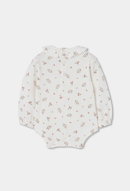 Embroidered strawberry pink baby girl set