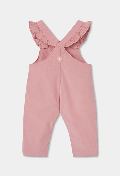 Embroidered strawberry pink baby girl set