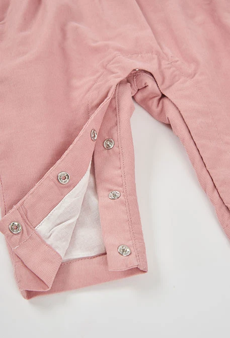 Embroidered strawberry pink baby girl set