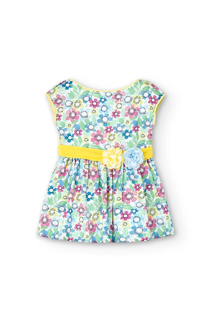 Vestido cetim floral para o bebé menina