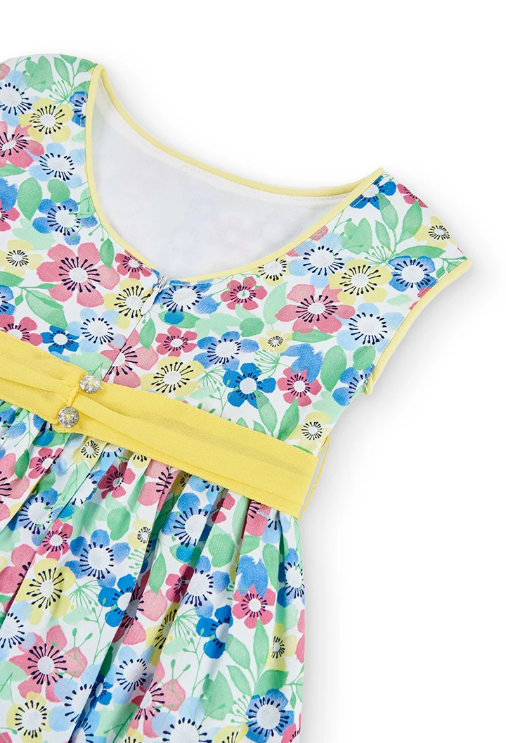 Satin dress floral for baby girl
