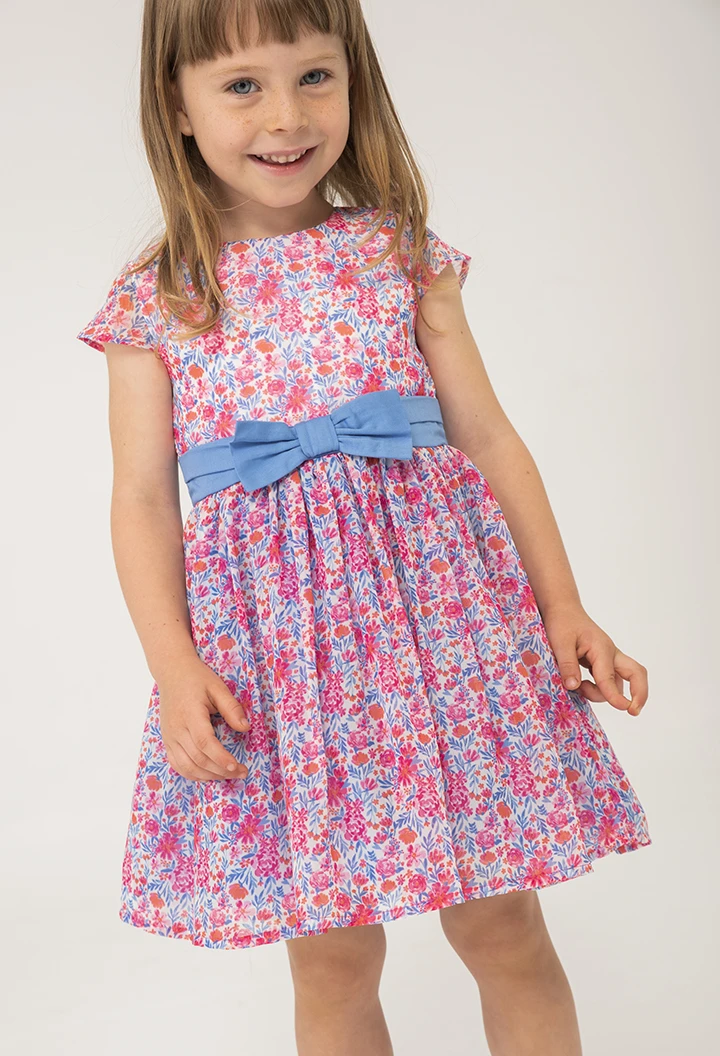 Vestido gasa floral para menina