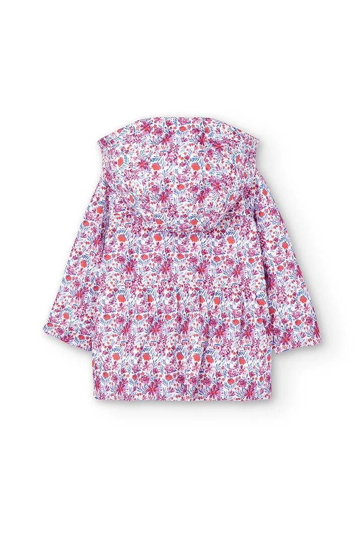 Technical fabric parka floral for baby girl