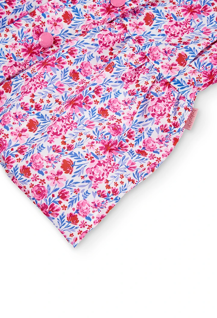 Parka tejido técnico flores de bebé niña