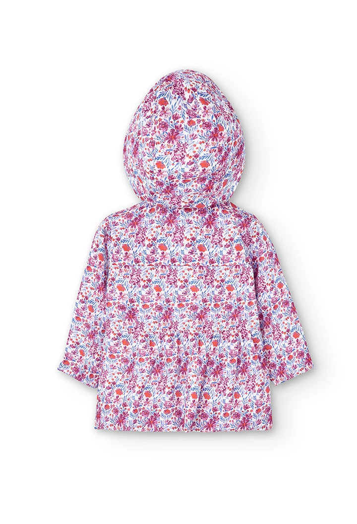 Technical fabric parka floral for baby girl
