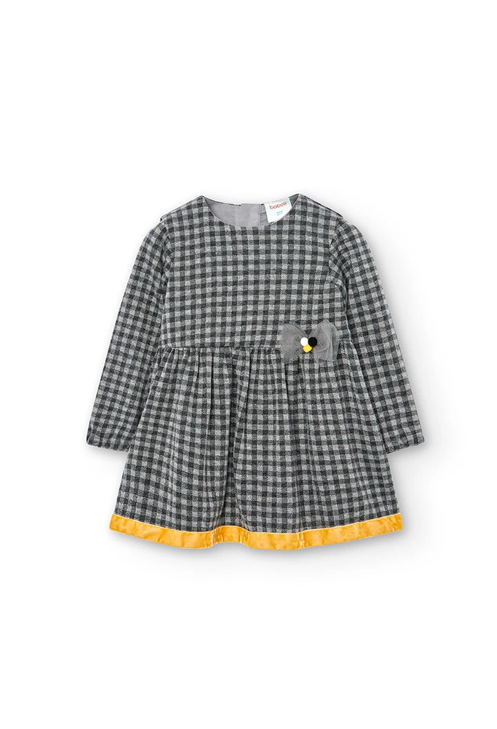 Knit dress vichy for baby girl