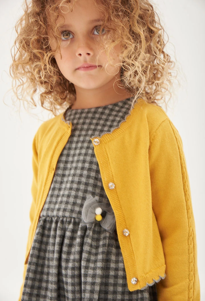 Knit dress vichy for baby girl