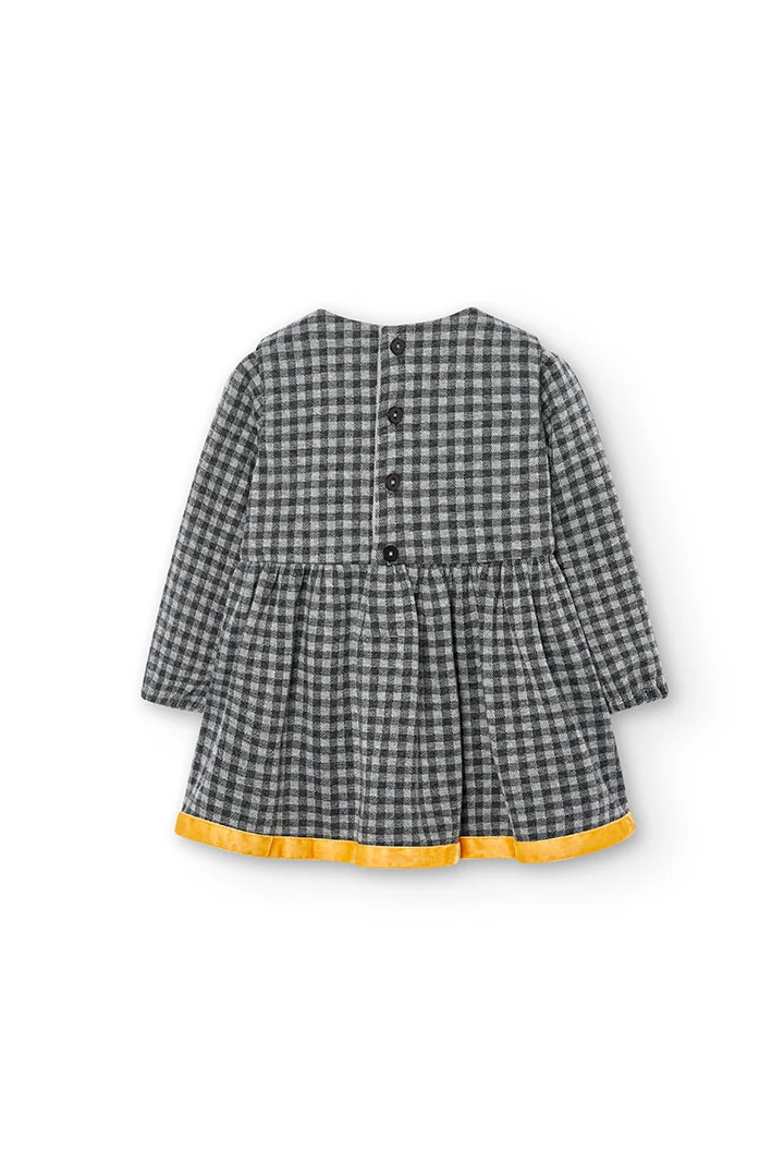Vestido malha xadrez vichy para o bebé menina