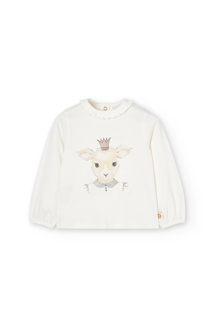 Camiseta malha elástica para o bebé menina