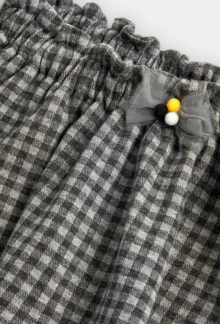 Jupe tricot a carreaux vichy pour bébé fille
