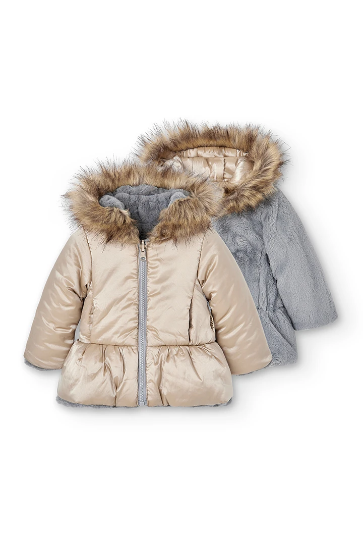 Parka réversible en toile technique pour bébé