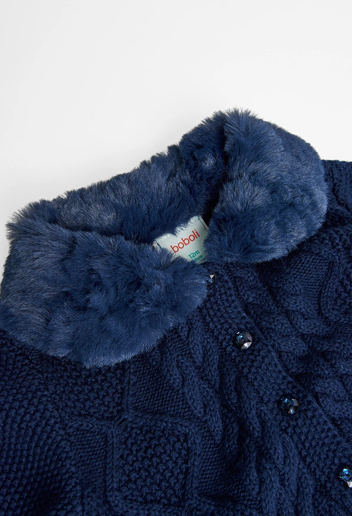Casaco tricot para o bebé menina