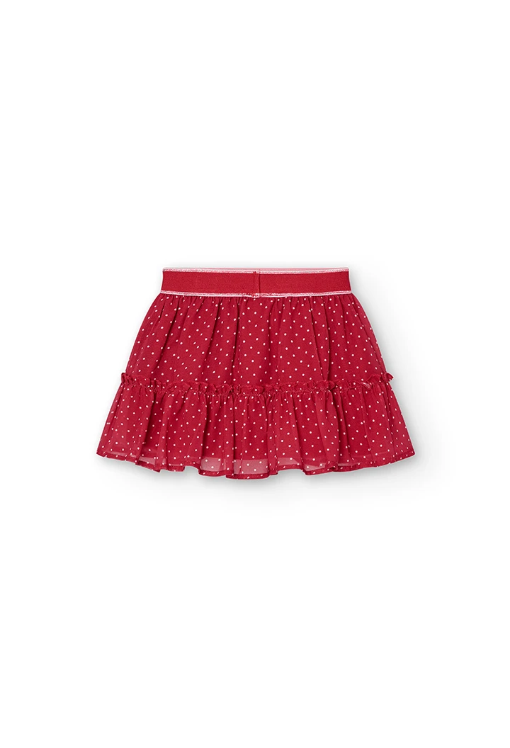 Saia gaze bolinhas para o bebé menina