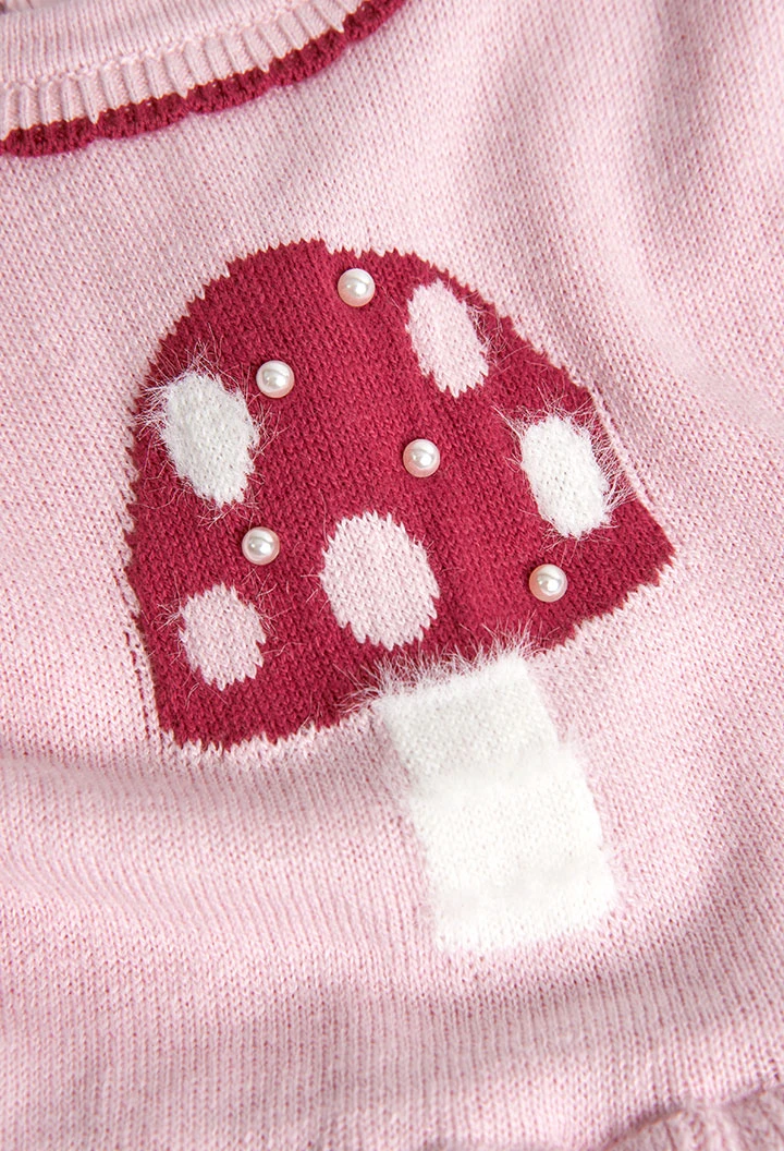 Knitwear combined dress for baby girl