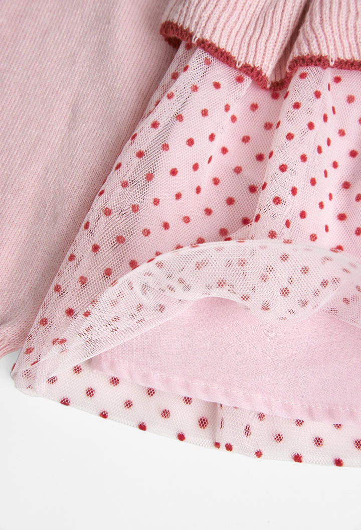 Vestido tricotosa combinado de bebé niña