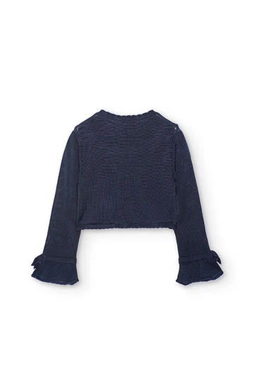 Giacca in tricot da neonata blu marino