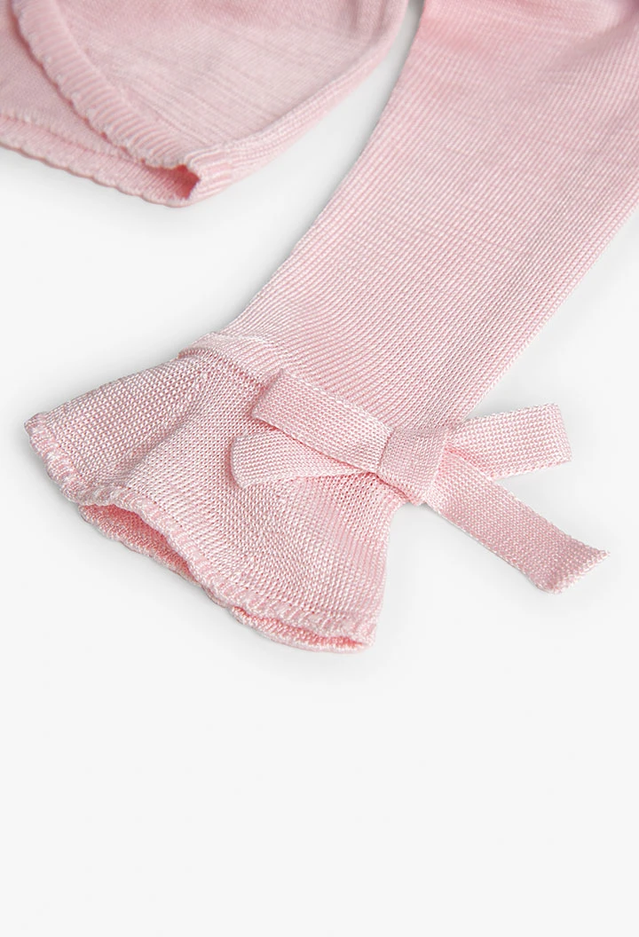 Veste tricotée pour bébé fille en rose