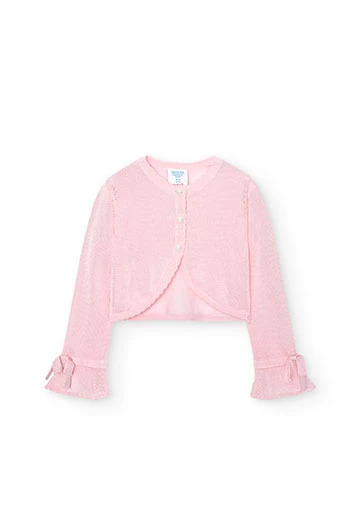 Chaqueta de tricotosa de bebé niña en rosa