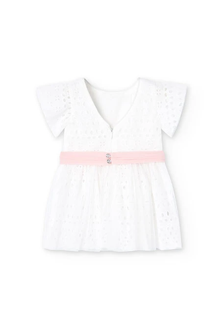Batistkleid bestickt, für Baby-Mädchen in Farbe Weiß