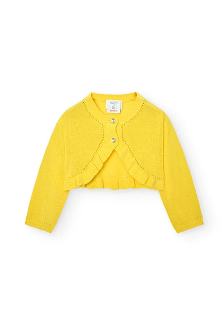 Baby girl's yellow knit jacket