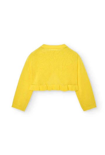 Giacca in tricot da neonata gialla