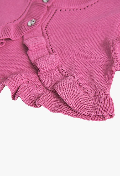 Jaqueta de tricotosa de bebè nena en color fresa