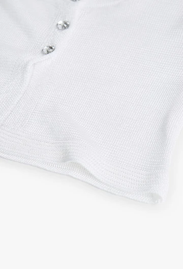 Giacca in tricot da neonata bianca