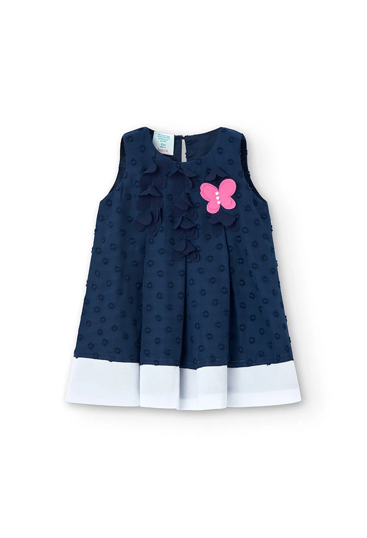 Baby girl\'s navy blue chiffon dress