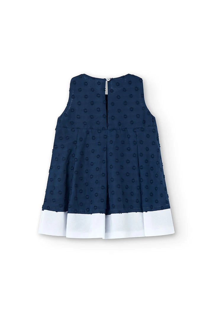 Chiffonkleid für Baby-Mädchen, in Farbe Marineblau