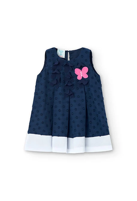 Baby girl's navy blue chiffon dress