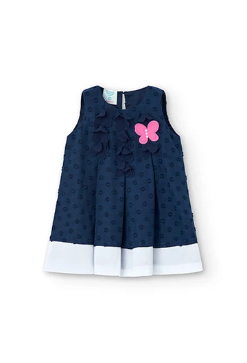 Chiffonkleid für Baby-Mädchen, in Farbe Marineblau