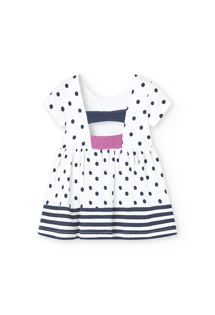 Strick-Kleid Relief, mit Aufdruck, für Baby-Mädchen