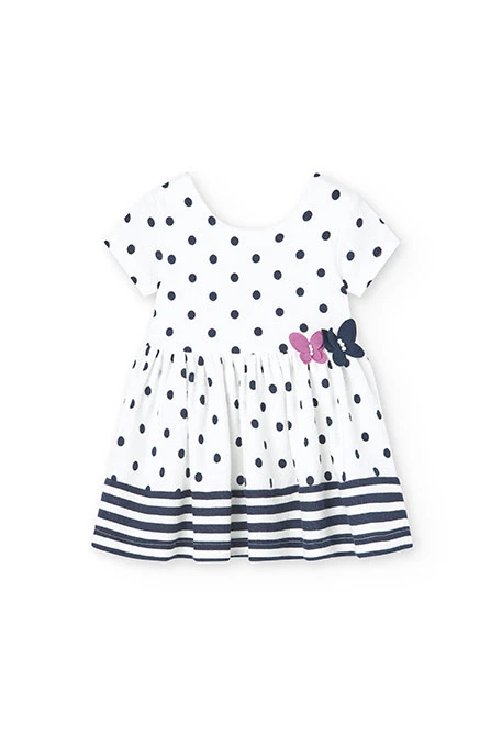 Baby girl's printed embossed knit dress